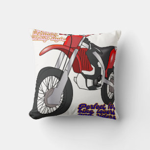 Racing Dirt Bike Art Throw Pillow