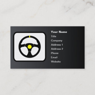 Racing Driver Logo Customizable Black Business Card