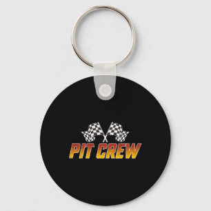 Racing Family Birthday Race Car Retro Pit Crew Hal Keychain