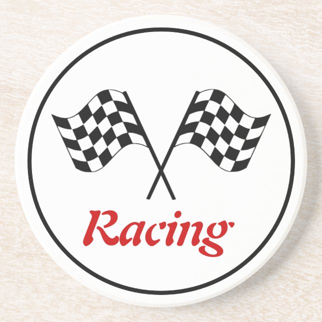 Racing Finish Flags  Coaster (Front)