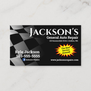 Racing Flag Auto Repair Business Card