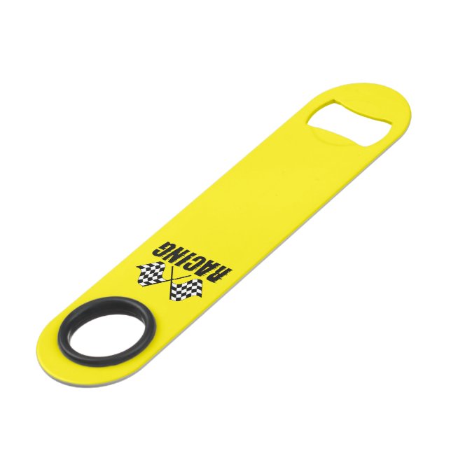 Racing Flag Bottle Opener Bar Key (Front Angled)