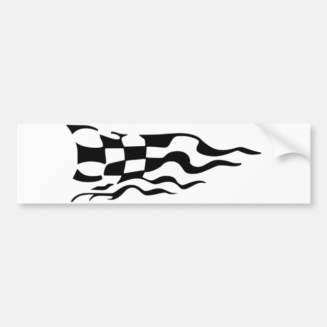 Racing Flag Bumper Sticker (Front)