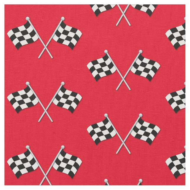 Racing Flags Cute Red Fabric (Close Up)