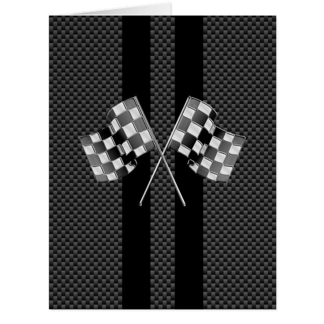 Racing Flags on Stripes Carbon Fibre Like Style (Front)