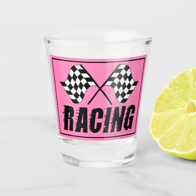 Racing Flags Shot Glass (Front)