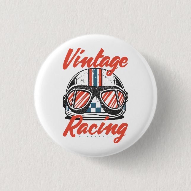 Racing Helmet 1 Inch Round Button (Front)
