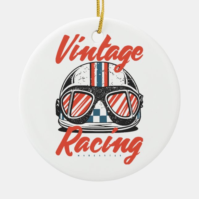Racing Helmet Ceramic Ornament (Front)