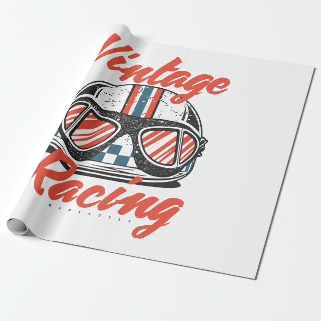 Racing Helmet Wrapping Paper (Unrolled)