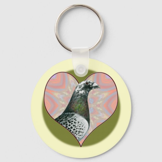 Racing Homer:  Heart Keychain (Front)