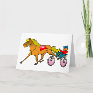 Racing Horse And Buggy Greeting Cards