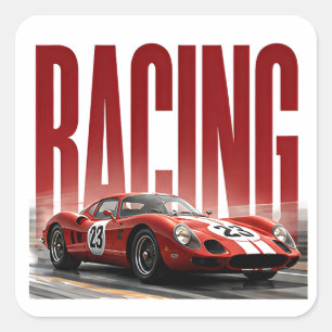 Racing Luxury Performance Editorial Graphic Square Sticker