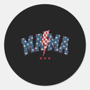 Racing Mom Race Mom 4th Of July Racer Race Chequer Classic Round Sticker