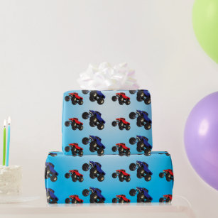 Racing Monster Truck Birthday Wrapping Paper
