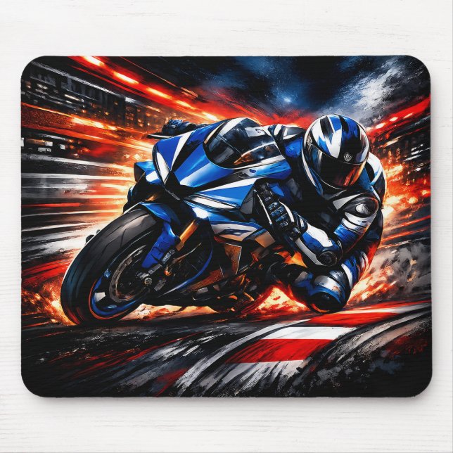 Racing Motorbike Mouse Pad (Front)
