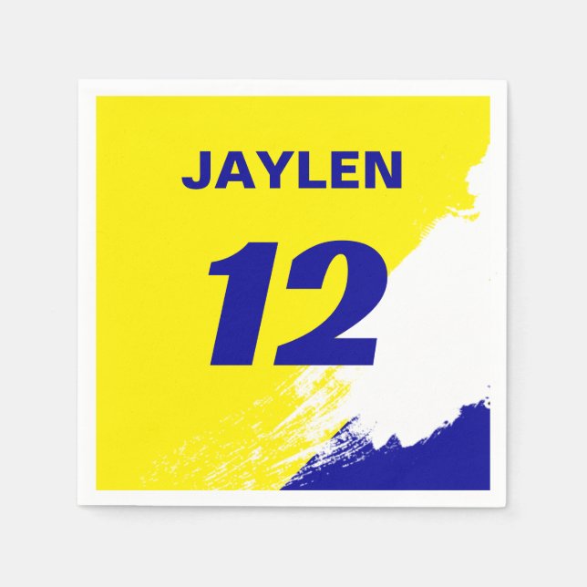 Racing Name and Number Sports Napkin (Front)