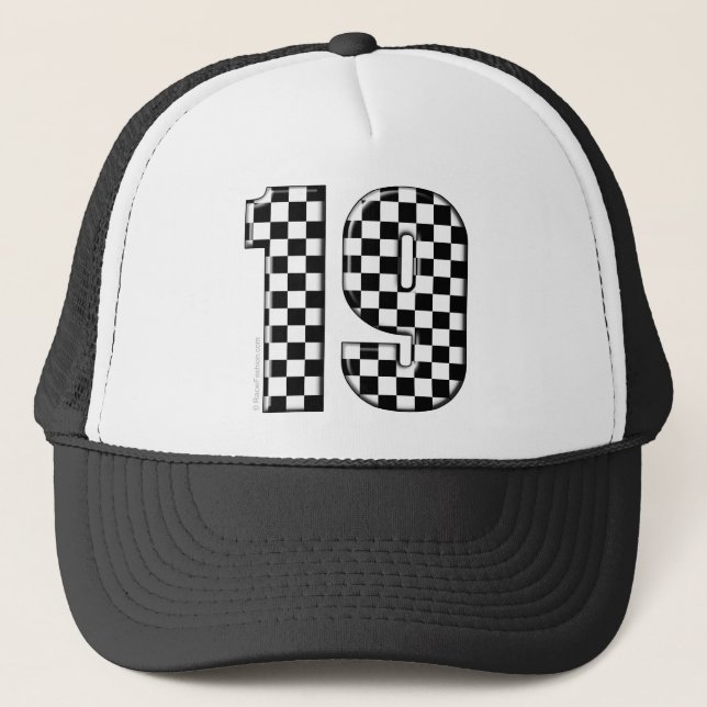 racing number 19 trucker hat (Front)