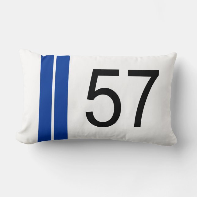 Racing Number 57 Lumbar Pillow (Front)
