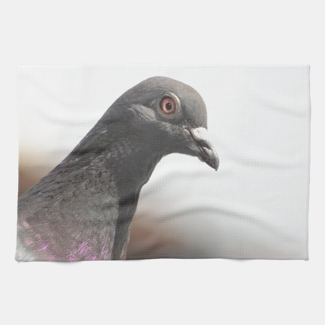 Racing pigeon kitchen towel (Horizontal)