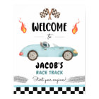 Racing Race Car Two Fast Curious Boy Welcome Poste