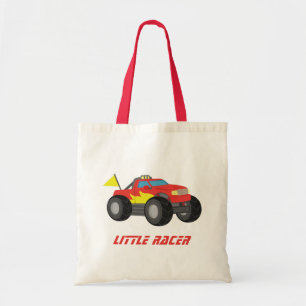Racing Red Monster Truck Boys Personalized Tote Bag