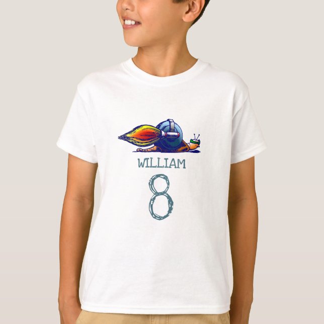 Racing Rocket Snail T-Shirt (Front)