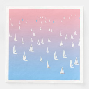 Racing sailboats in the open sea  napkin