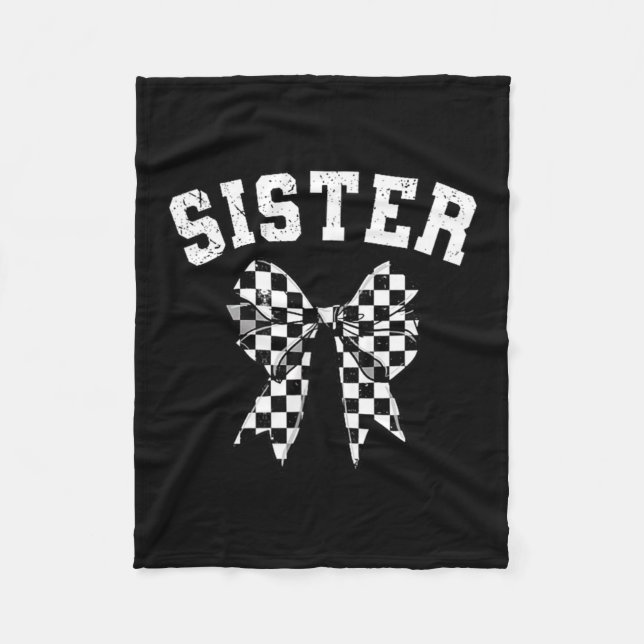 Racing Sister Of The First Birthday Boy Race Car F Fleece Blanket (Front)