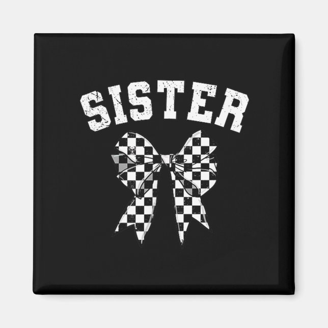 Racing Sister Of The First Birthday Boy Race Car F Magnet (Front)