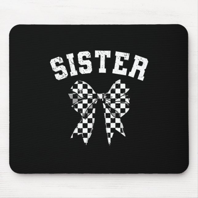Racing Sister Of The First Birthday Boy Race Car F Mouse Pad (Front)