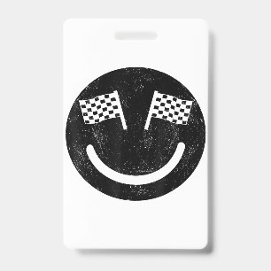Racing smile for Race Car Parties  Badge