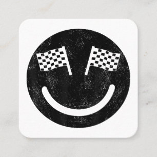 Racing smile for Race Car Parties Square Business Card