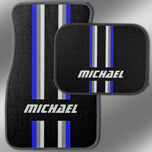 Racing Stripes Personalized Car Mat