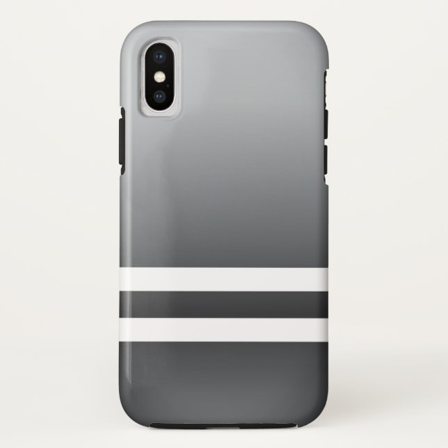 Racing Stripes White Grayish Blue Case-Mate iPhone Case (Back)