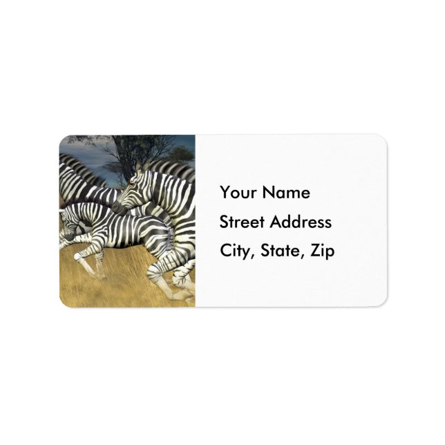 Racing Stripes - Zebra Address Labels (Front)