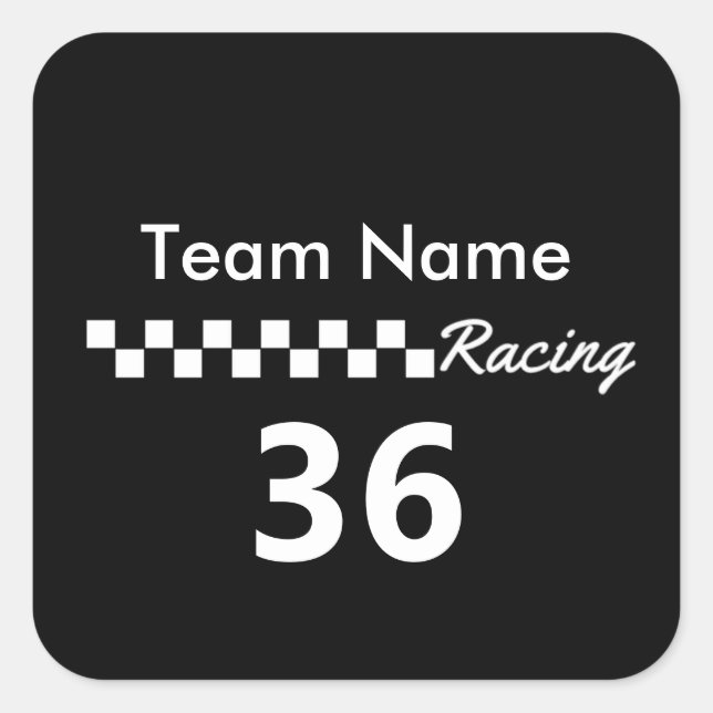 Racing Team Personalized Square Sticker (Front)