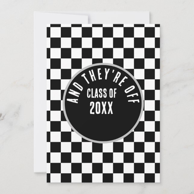 Racing Theme Graduation Invitation (Front)