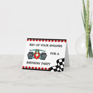 Racing Themed Birthday Invitations