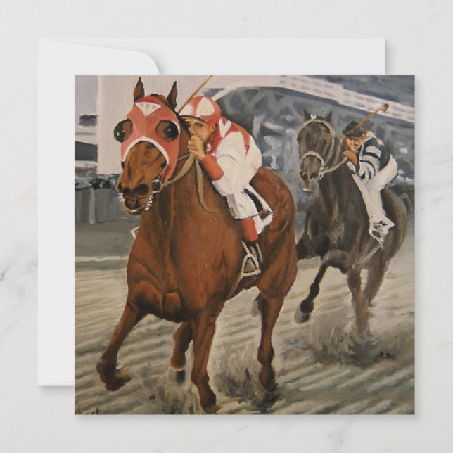 Racing Thoroughbred is the Winning Horse Holiday Card (Front)