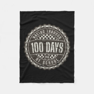Racing Through 100 Days Of School - Motorcycle Dir Fleece Blanket