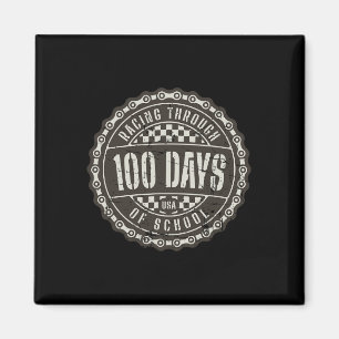 Racing Through 100 Days Of School - Motorcycle Dir Magnet