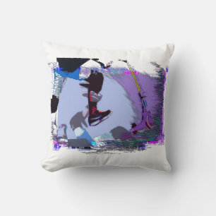 Racing To Scoot - Stunt Scooter  Throw Pillow