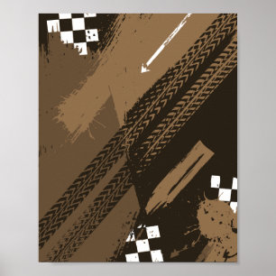 Racing Tracks and Mud Effects Design Poster