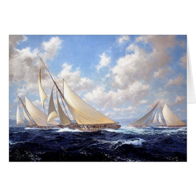 Racing yachts in a bit of a swell (Front Horizontal)