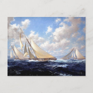 Racing yachts with a good wind postcard