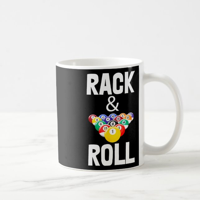 Rack &amp; Roll Tee Shirts Cool Billiard Ball Tees Coffee Mug (Right)
