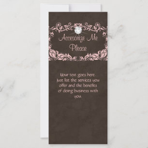 Rack Card Jewellery Diamond Floral Pink Brown