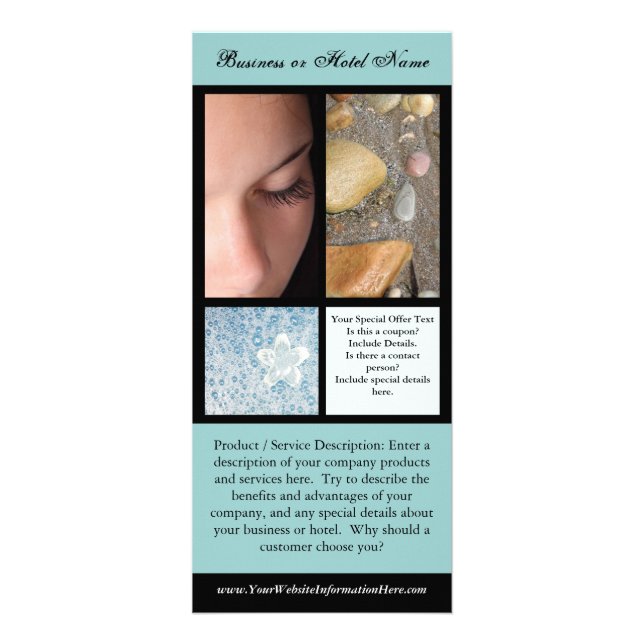 Rack Card Printing, Spa or Salon Templates (Front)