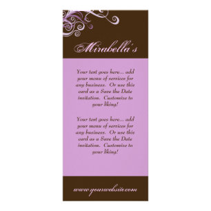 Rack Card Swirl Salon Spa Purple Brown