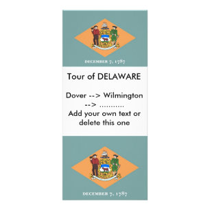 Rack Card with Flag of Delaware, U.S.A.
